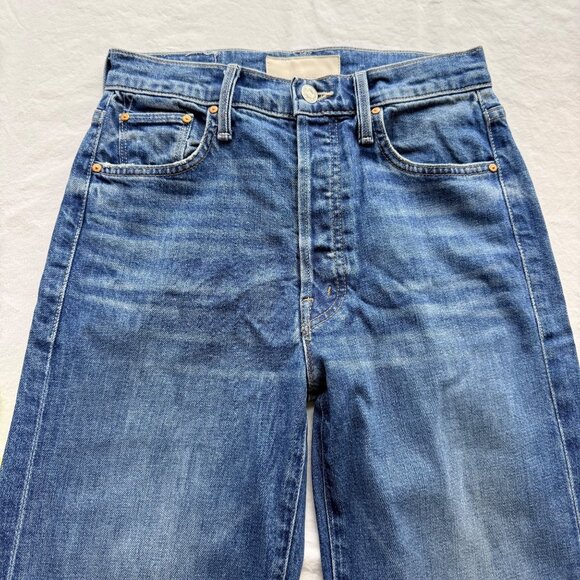 Mother Denim High-Waisted Straight-Leg Jeans sz 27 The Rambler Sneak - Picture 4 of 12